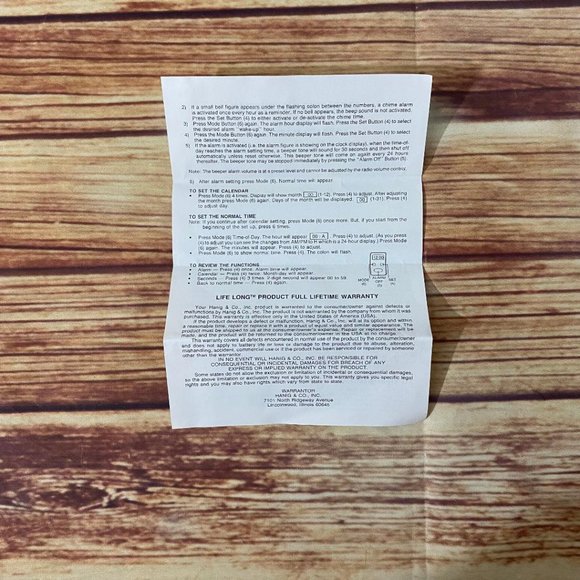 Lifelong AM/FM Portable Pocket Size Radio with LCD Alarm Clock Model-845 - Picture 9 of 14